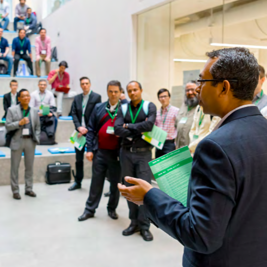 Dr. Bala Venkatesh speaking to a group 